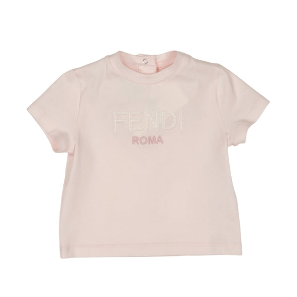 Pink Baby Tonal Embroidered Logo Tee