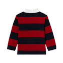 Navy and Red Winston Stripe Long Sleeve Polo