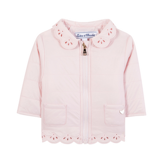 Pale Pink Frill Puffer Jacket