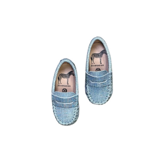 Denim Textured Penny Moccasins