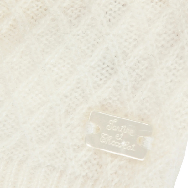Ivory Diamond Knit Hat