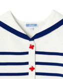 White and Blue Alysse Striped Cardigan