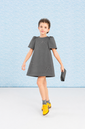 Grey Scuba Sequin Dress