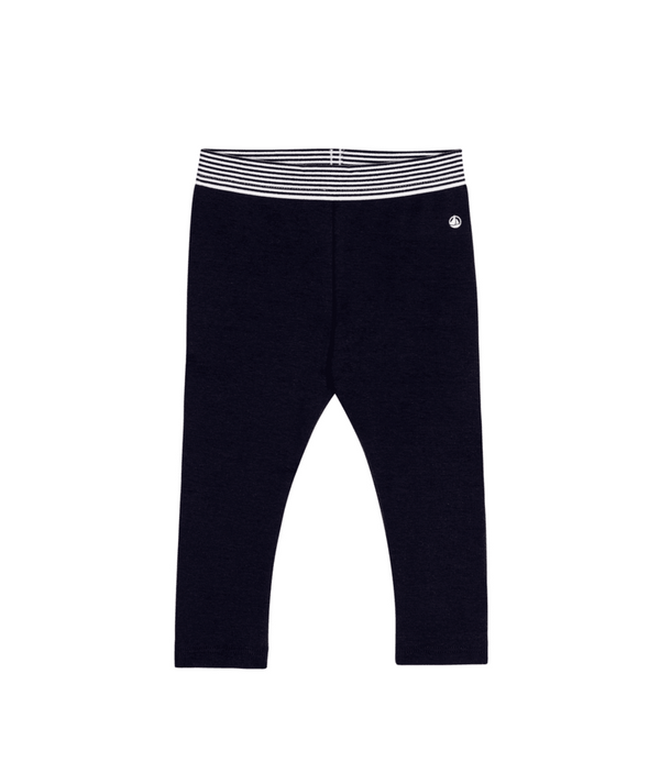 Navy Baby Striped Waistband Leggings