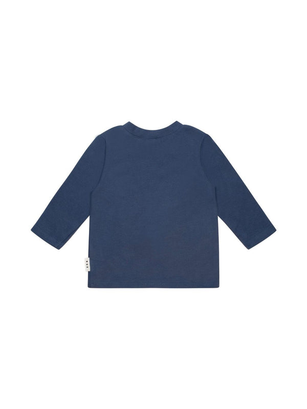 French Navy Furry Huxbear Long Sleeve Tee