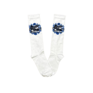 White with Blue Socks