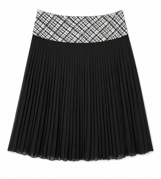 Black with Bocle Waistband Pleated Skirt