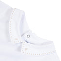 White with Beige Embroidered Collar Onesie