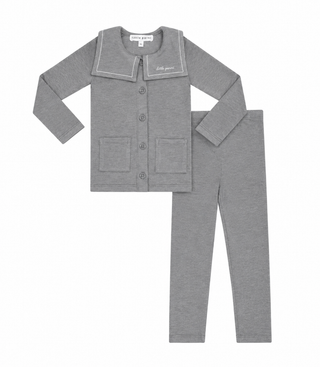 Grey Button Down Cardigan Outfit