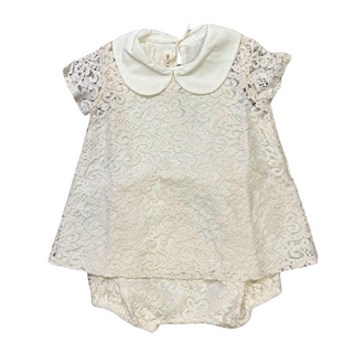 Ivory Lace Dress with Bloomer Set