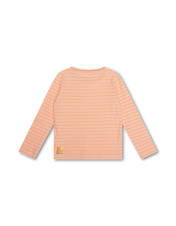 Beige Tring Striped Cherry Graphic Long Sleeve Tee