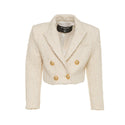 Ivory Boucle Double Breasted Blazer
