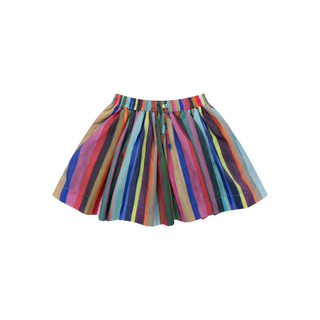 Multicolor Striped Drawstring Skirt