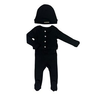 Black Baby Rhinestone Set with Bonnet