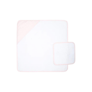 White Pink Baby Logo Towel Set