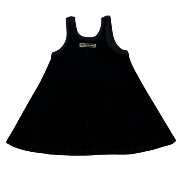 Black Velour Short Jumper Dress