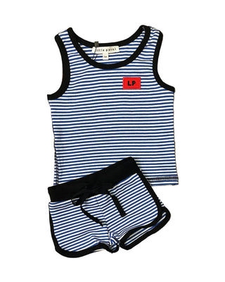 Royal Blue and White Striped Tank Set