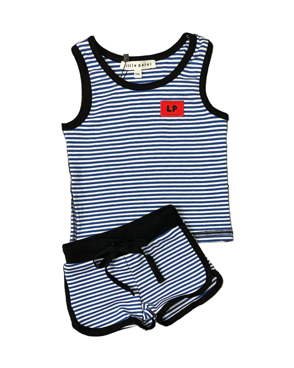 Royal Blue and White Striped Tank Set