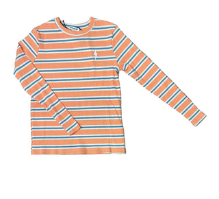 Orange and Blue Striped Long Sleeve Tee