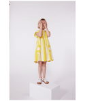 Yellow and White Striped Pockets Dress