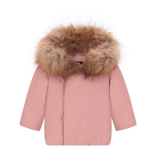 Pale Mauve Diagonal Closure Winter Coat