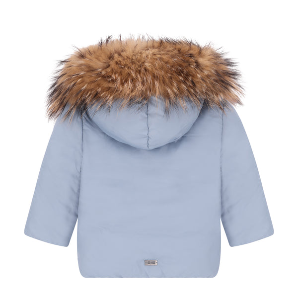 Powder Blue Diagnol Closure Winter Coat