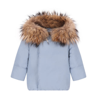 Powder Blue Diagnol Closure Winter Coat