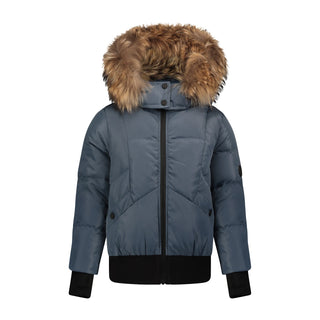 Blue Snap Pocket Bomber Jacket