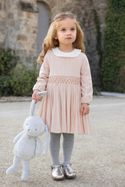 Pink Pleated Smocked Detail Dress