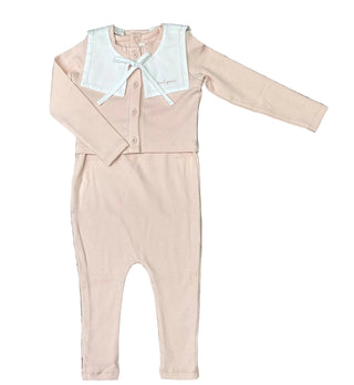 Pink Sailor Collar Romper Set
