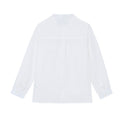 White Big Boys Collarless Linen Shirt
