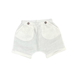 Ivory Linen Baggy Baby Shorts