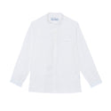 White Big Boys Collarless Linen Shirt