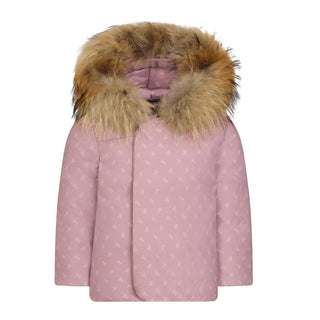 Baby Pale Mauve Floral Print Wrap Coat