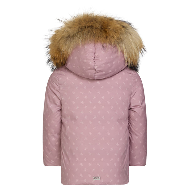Baby Pale Mauve Floral Print Wrap Coat
