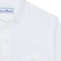 White Big Boys Collarless Linen Shirt