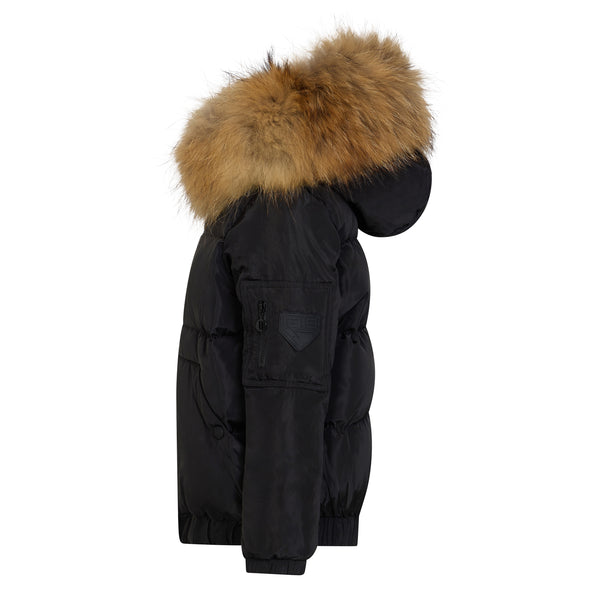 Black Kangaroo Pocket Coat