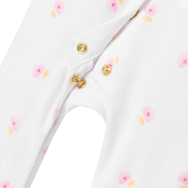 White and Pink Leopoldine Flower Footie
