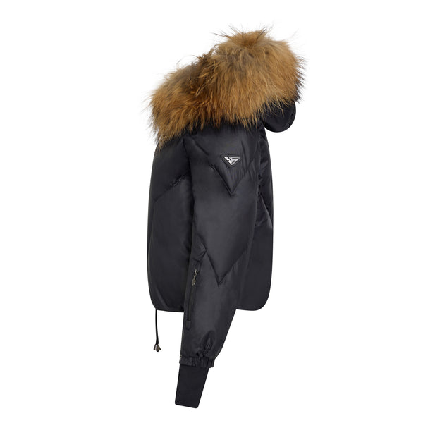 Teen Black Semi Shine Drawstring Waist Coat
