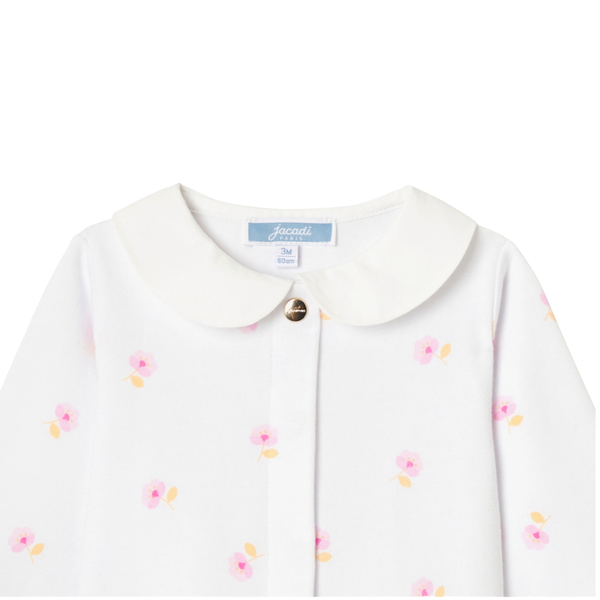 White and Pink Leopoldine Flower Footie