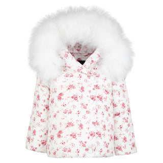 Red Floral Hooded Coat