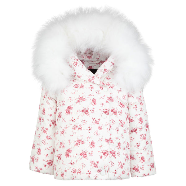 Red Floral Hooded Coat