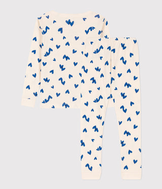 Ivory with Blue Hearts Printed Pjs