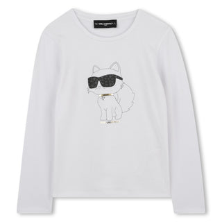 White Choupette Long Sleeve Tee