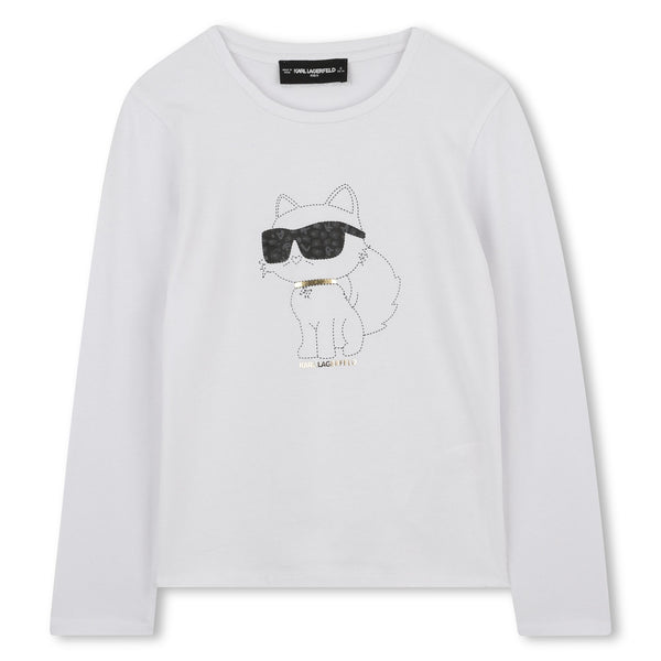 White Choupette Long Sleeve Tee