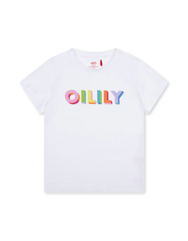 White Tak Unisex Multicolor Logo Tee