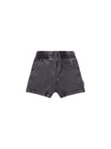 Washed Black Slouch Short