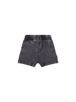 Washed Black Slouch Short