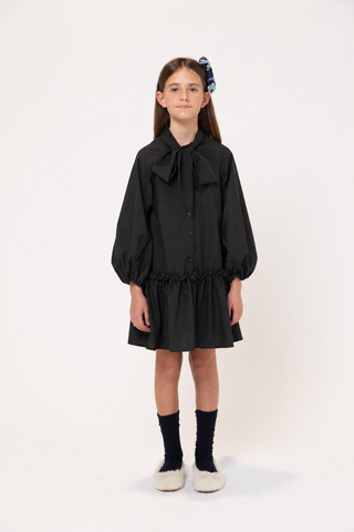 Black Pandoro Taffeta Long Length Dress
