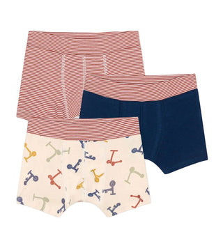 Multicolor 3pc Pack Striped Printed and Solid Boxer
